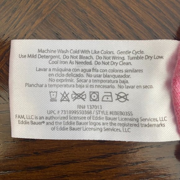 SALE: EDDIE BAUER, Pink Sort Sleeve Tee Shirt, Plus Size, 3X - Picture 5 of 5